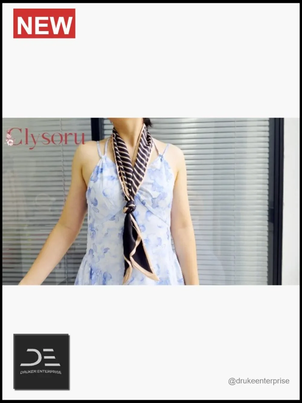 Satin Fashion Scarf Oblique Angle Design 59 x 5.9 inches